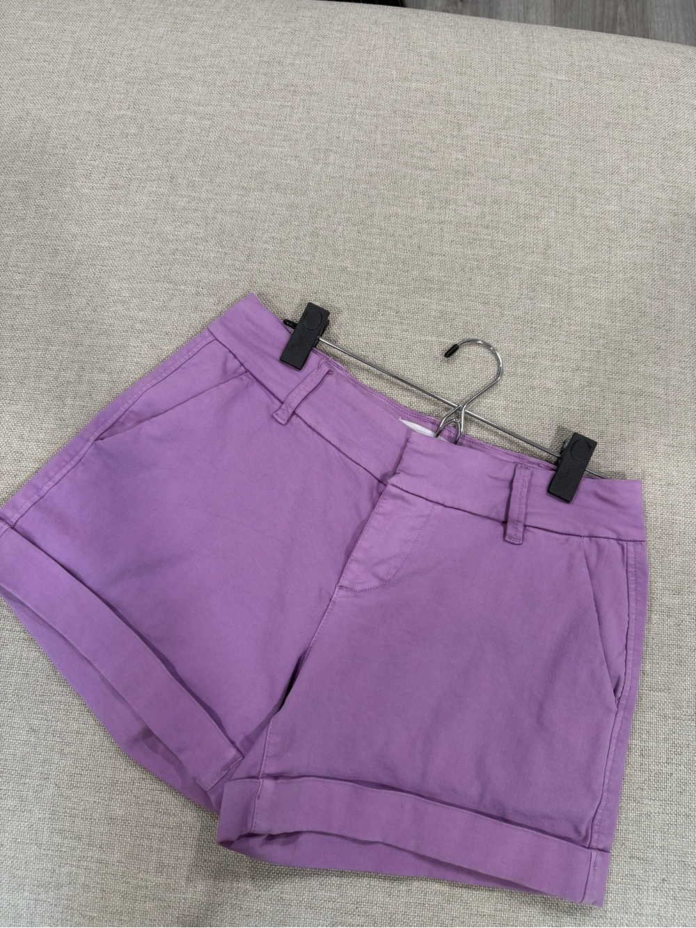 Dear John Purple Rolled-Hem Cotton Shorts